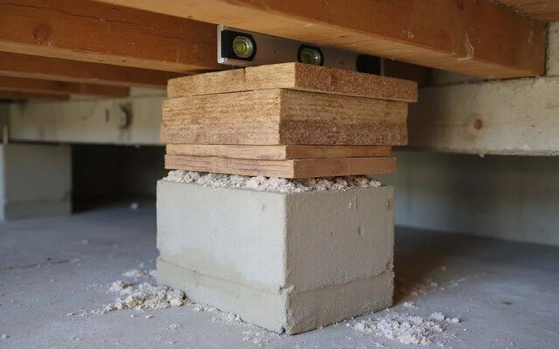 Shims placed between a pier cap and beam
