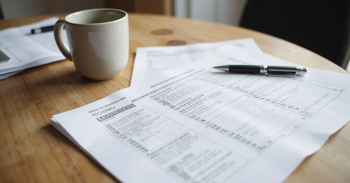 A stamped engineer's report beside a contractor's evaluation sheet on a desk