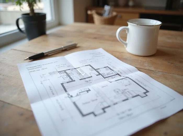 Completed written evaluation report with elevation figures and a floor diagram
